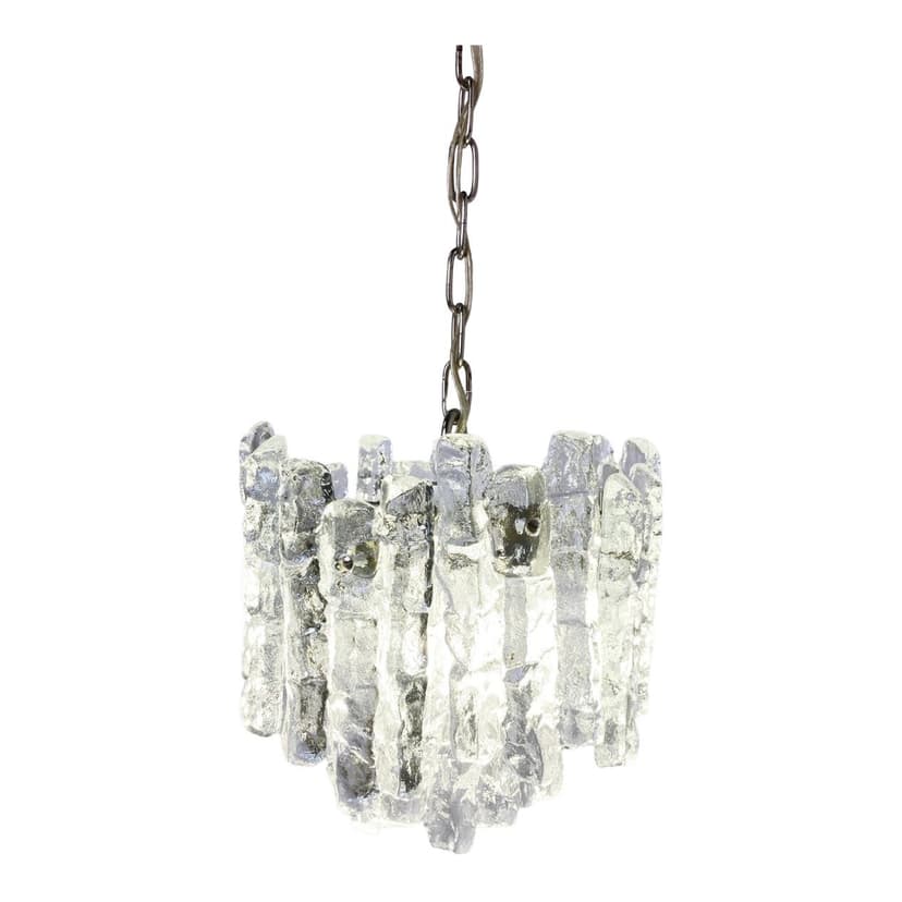 Lampa wisząca Ice Crystal, szkło transparentne, Kalmar, Austria, lata 60.