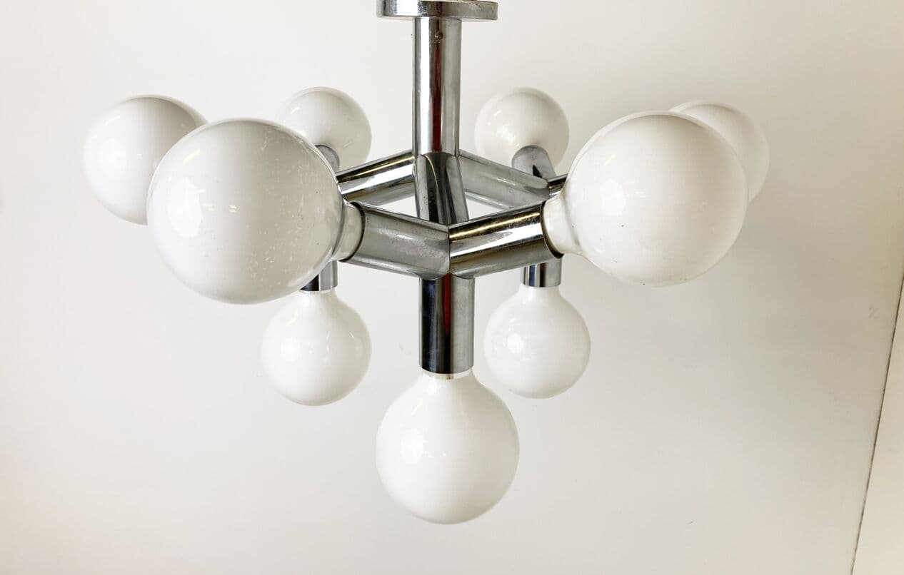 Żyrandol Space Age, srebrny, metal, Austria, lata 70. - 263131
