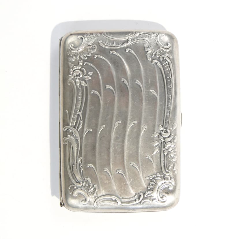 Papierośnica secesyjna, srebro, Austria, początek XX w.