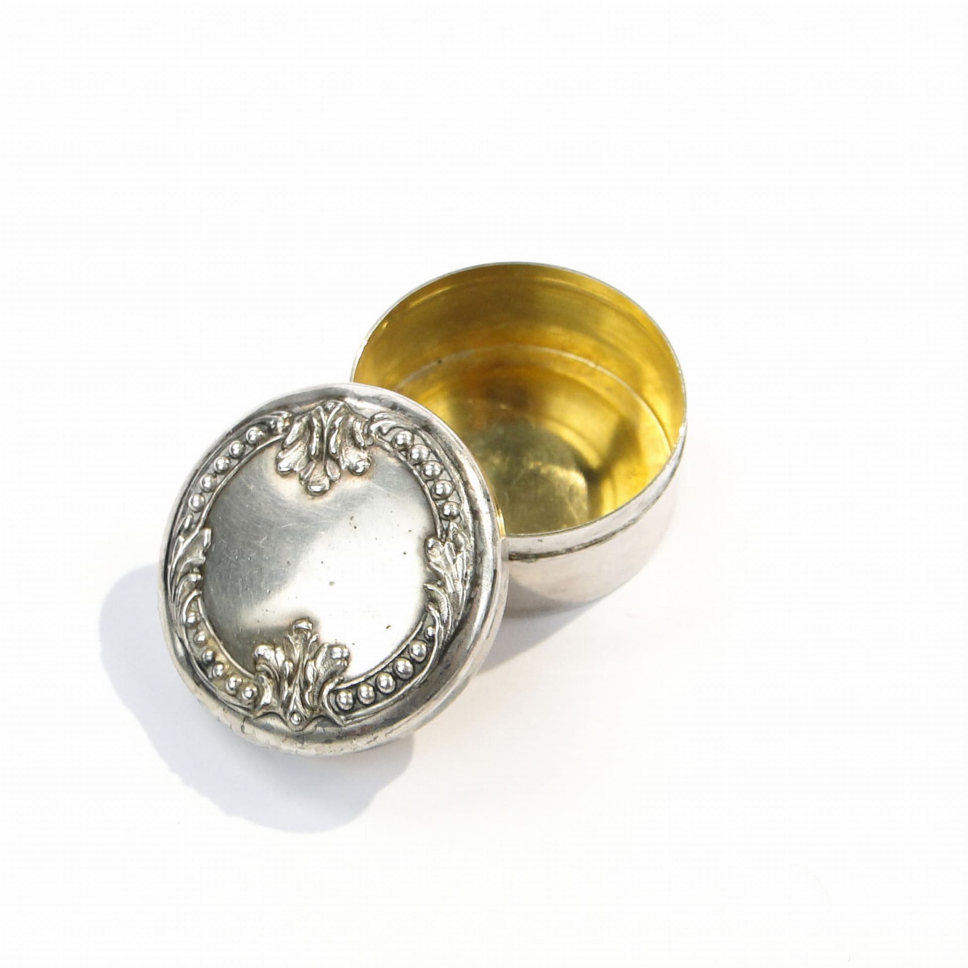 Tabakiera okrągła srebro 830S Ø3,4x1,9 cm srebrna, Art Deco, Szwecja - 262782