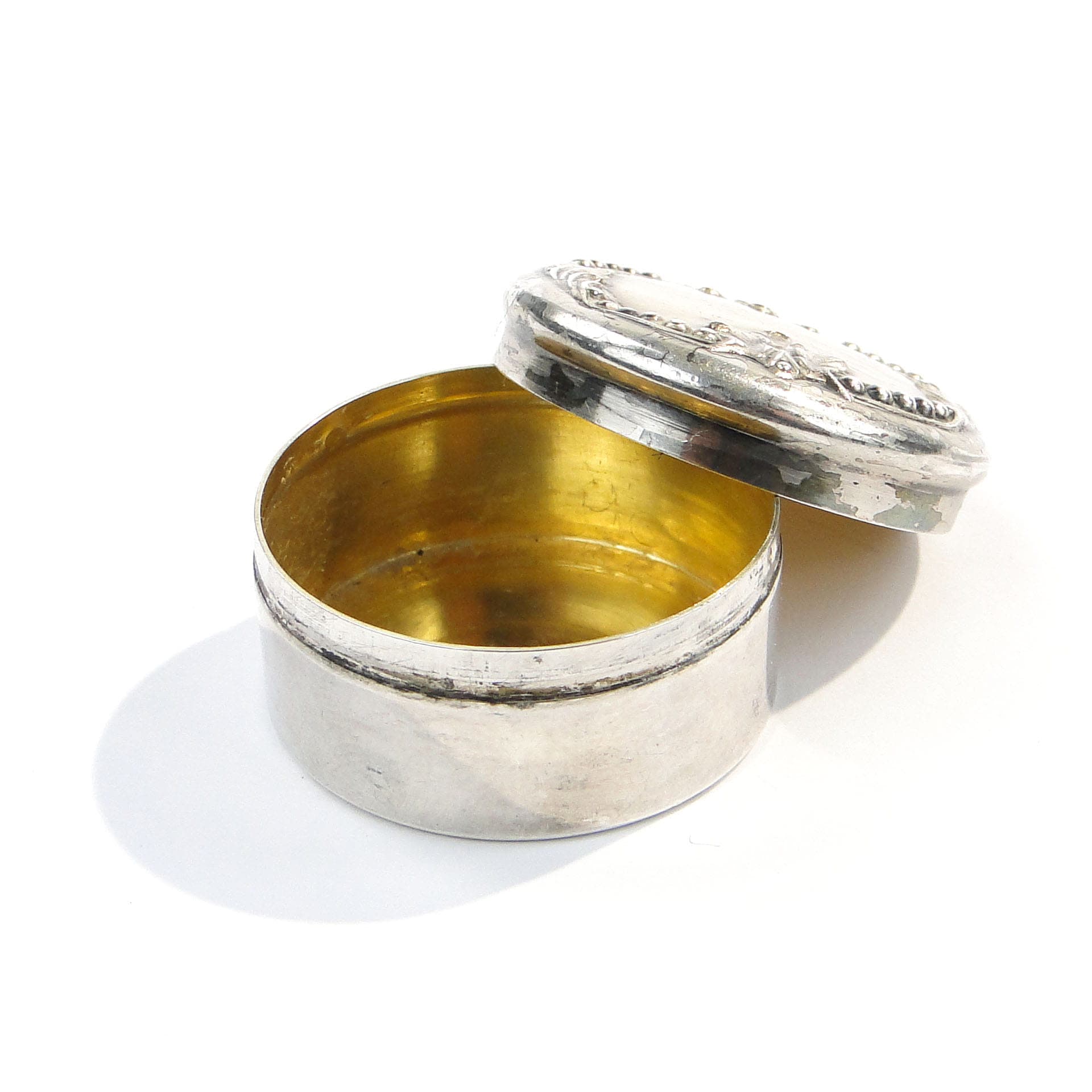 Tabakiera okrągła srebro 830S Ø3,4x1,9 cm srebrna, Art Deco, Szwecja - 262784