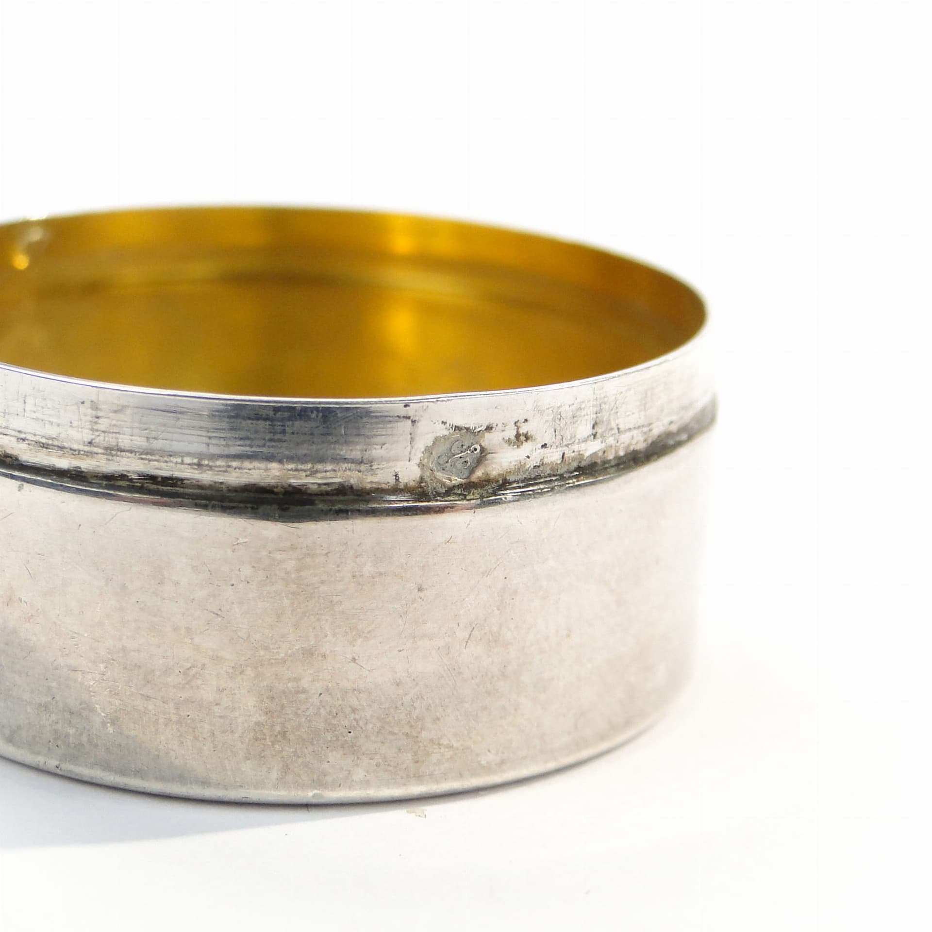 Tabakiera okrągła srebro 830S Ø3,4x1,9 cm srebrna, Art Deco, Szwecja - 262787