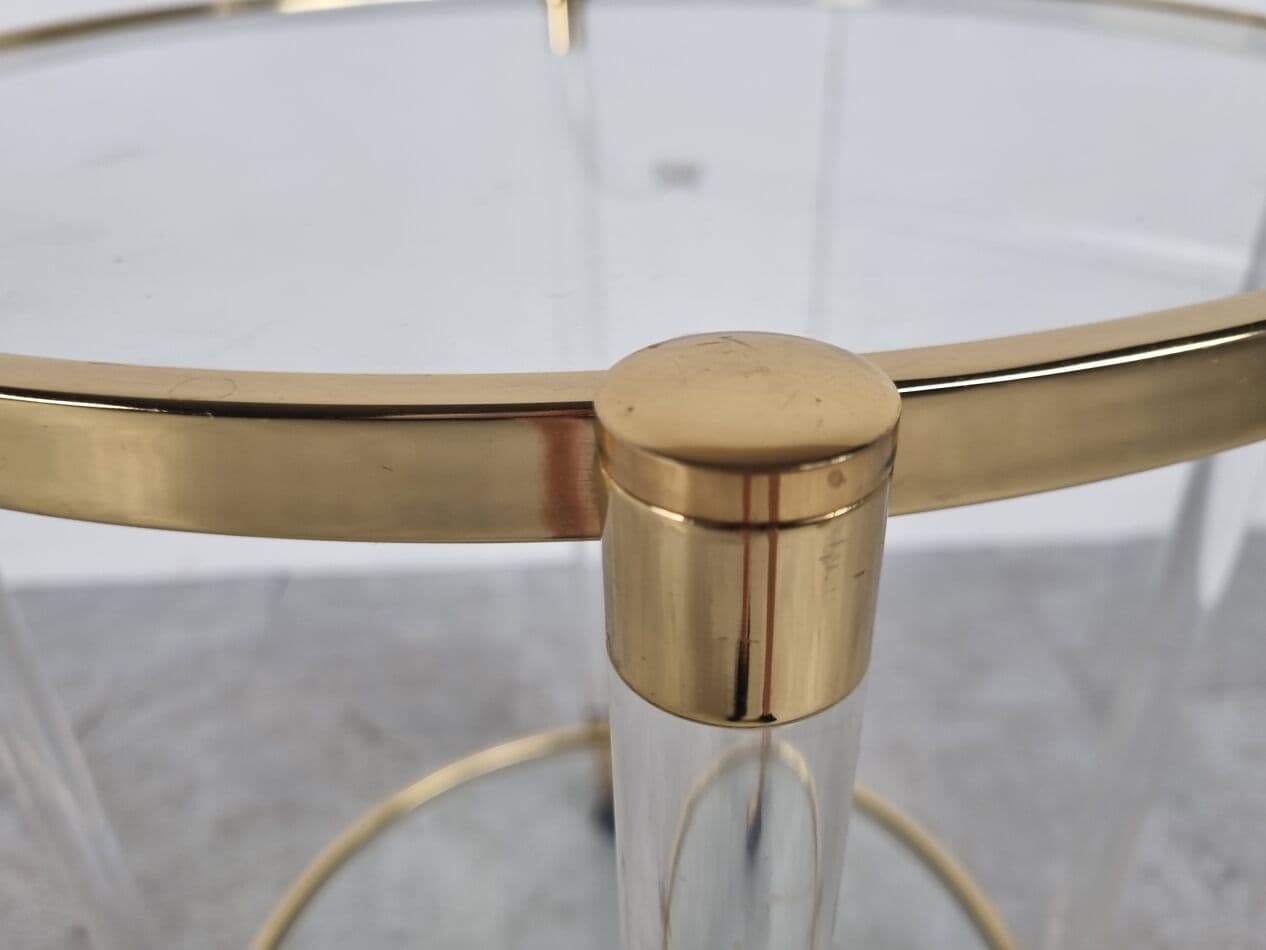 Bar cart, gold, brass, lucite, France, 1970s. - 262990