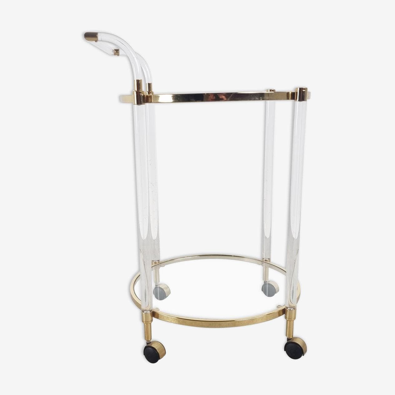 Bar cart, gold, brass, lucite, France, 1970s. - 262992