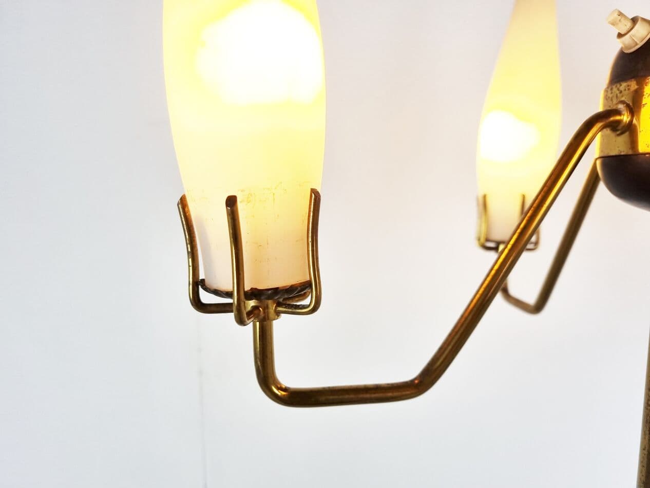 Lampa podłogowa, złoty, mosiądz, Stilux Milano, Włochy, lata 50. - 262967