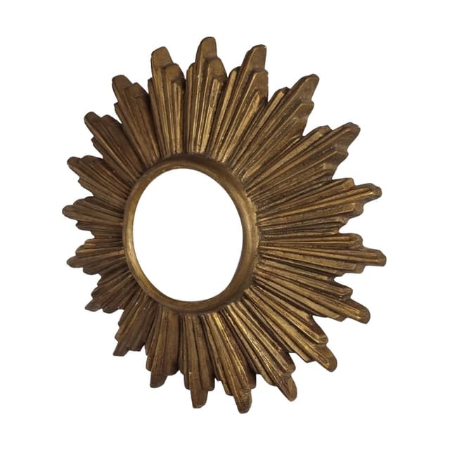 Sunburst mirror, gold, terracotta, glass, Belgium, 1960s. - DIMENSION