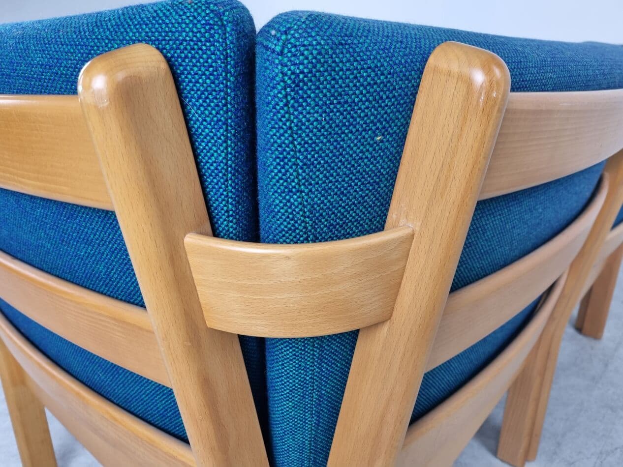 Sofa modułowa GE280, niebieski, dąb, proj. H. Wegner, Dania, lata 80. - 262870