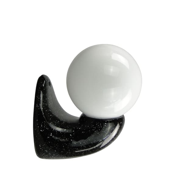 Kinkiet Space Age, ceramika czarna, Polska, lata 70. - WYMIARY