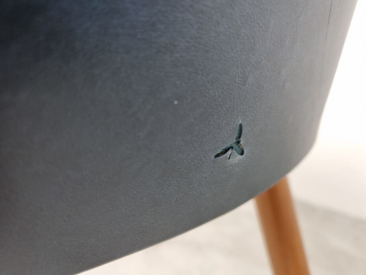 Para foteli, kremowy, skaj, Belgia, lata 60. - 262826