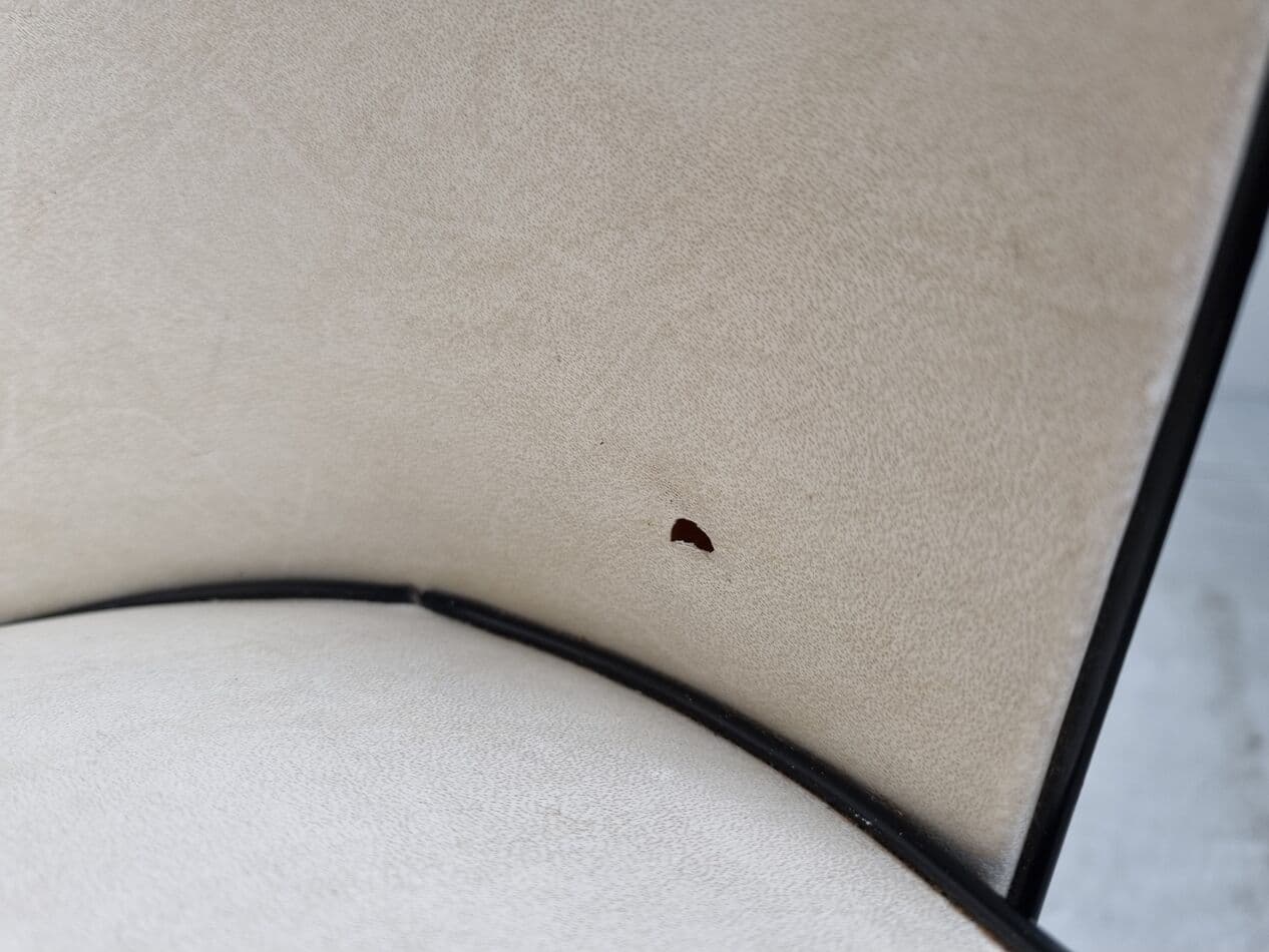 Para foteli, kremowy, skaj, Belgia, lata 60. - 262827