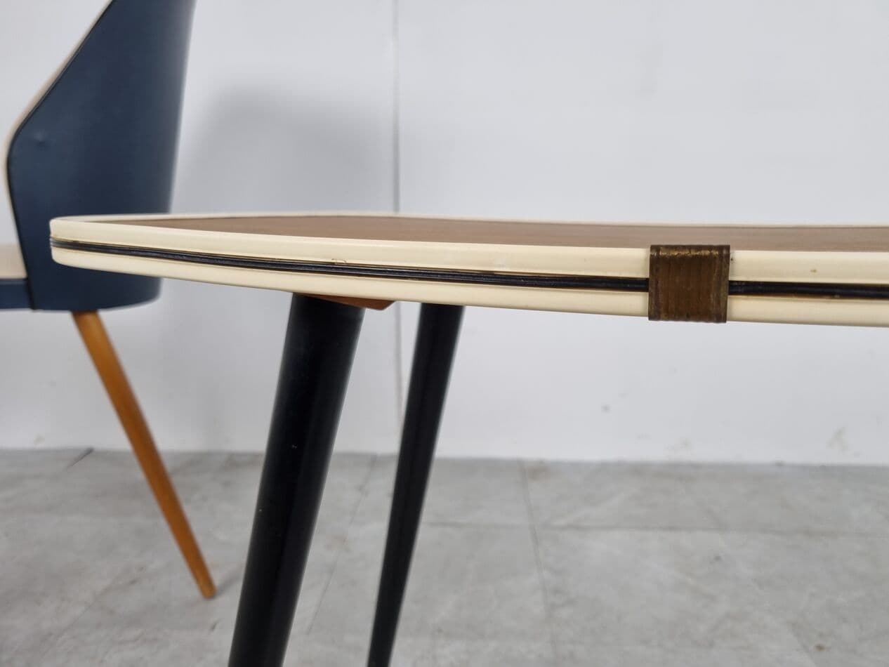 Para foteli, kremowy, skaj, Belgia, lata 60. - 262824