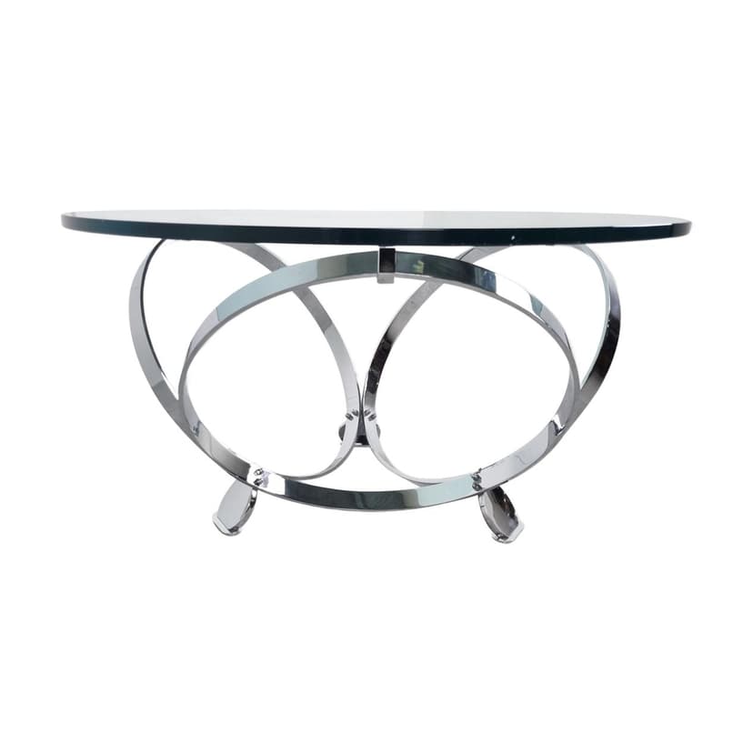 Coffee table Diamond, clear glass, silver metal, by K. Hesterberg, Ronald Schmitt, Germany, 1960s.