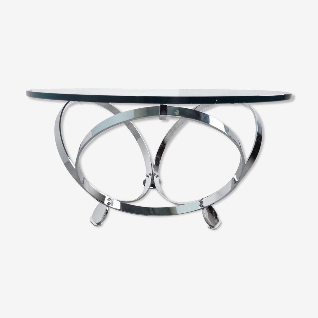 Stolik kawowy Diamond, szkło przezroczyste, metal srebrny, proj. K. Hesterberg, Ronald Schmitt, Niemcy, lata 60. - 262817