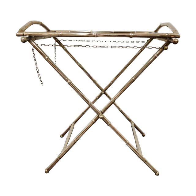 Stolik pomocniczy faux bamboo, metal złoty, Francja, lata 50. - WYMIARY