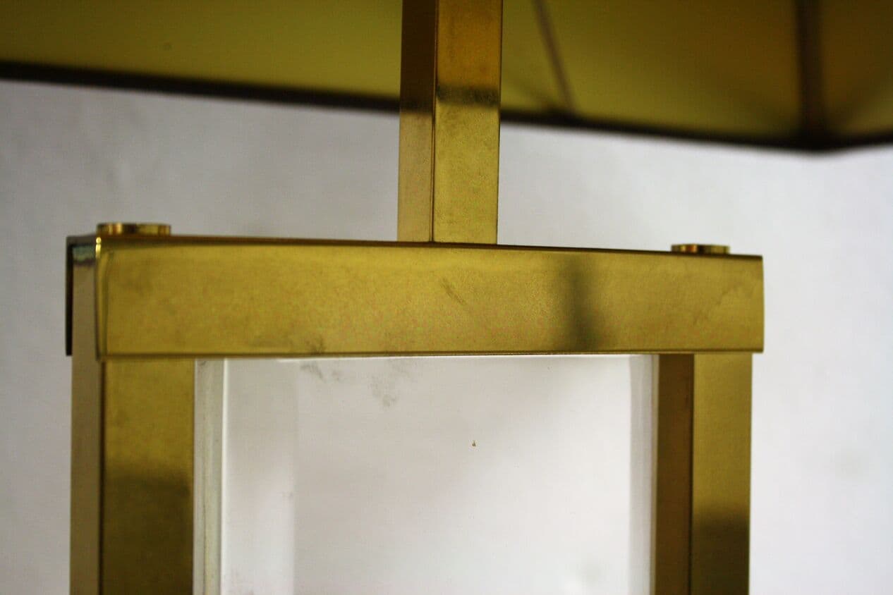 Lampa stołowa, mosiądz złoty, lucyt, lata 70. - 273623