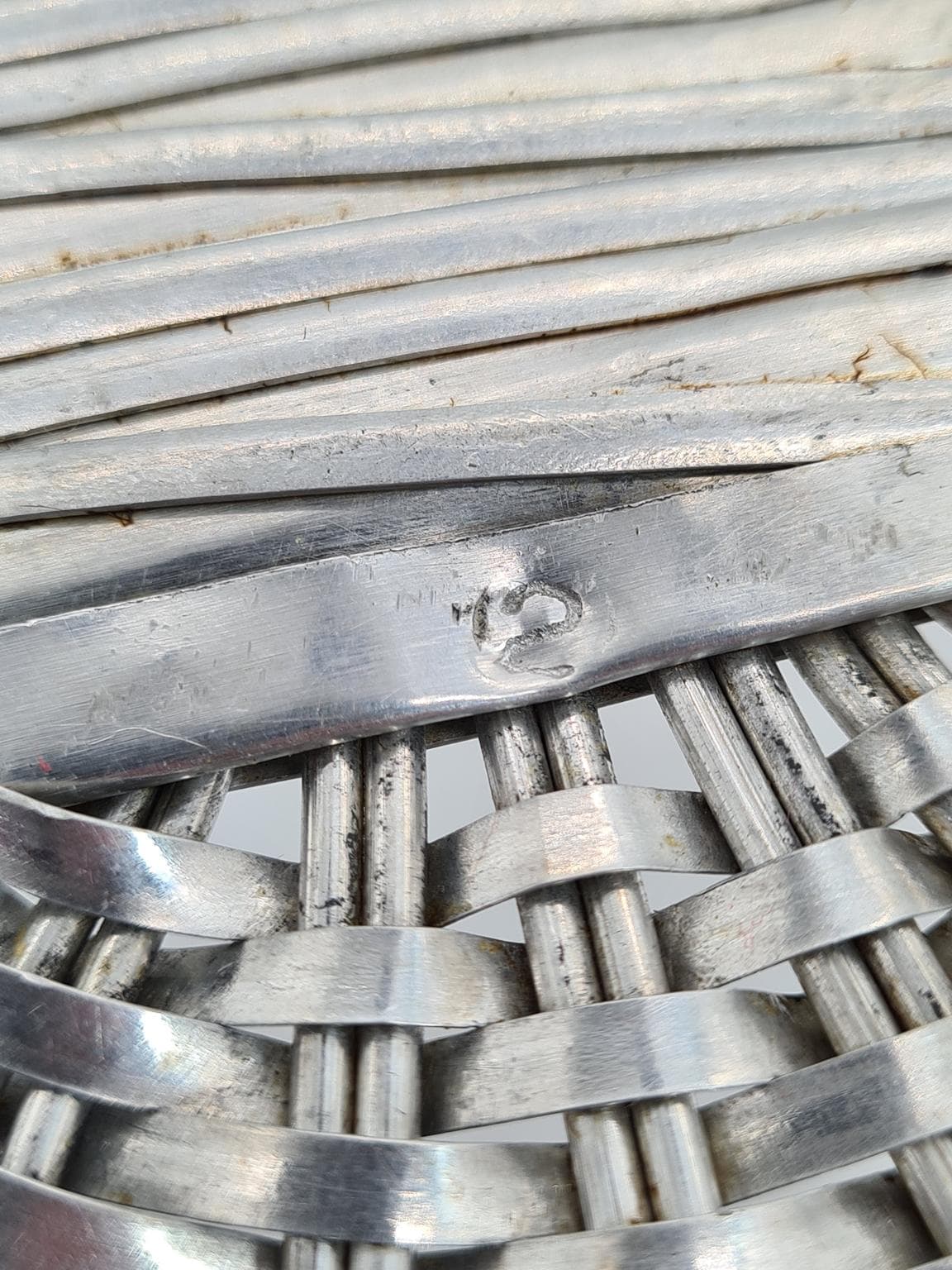 Kosz na owoce, srebrny, aluminium, Francja, lata 60. - 270619