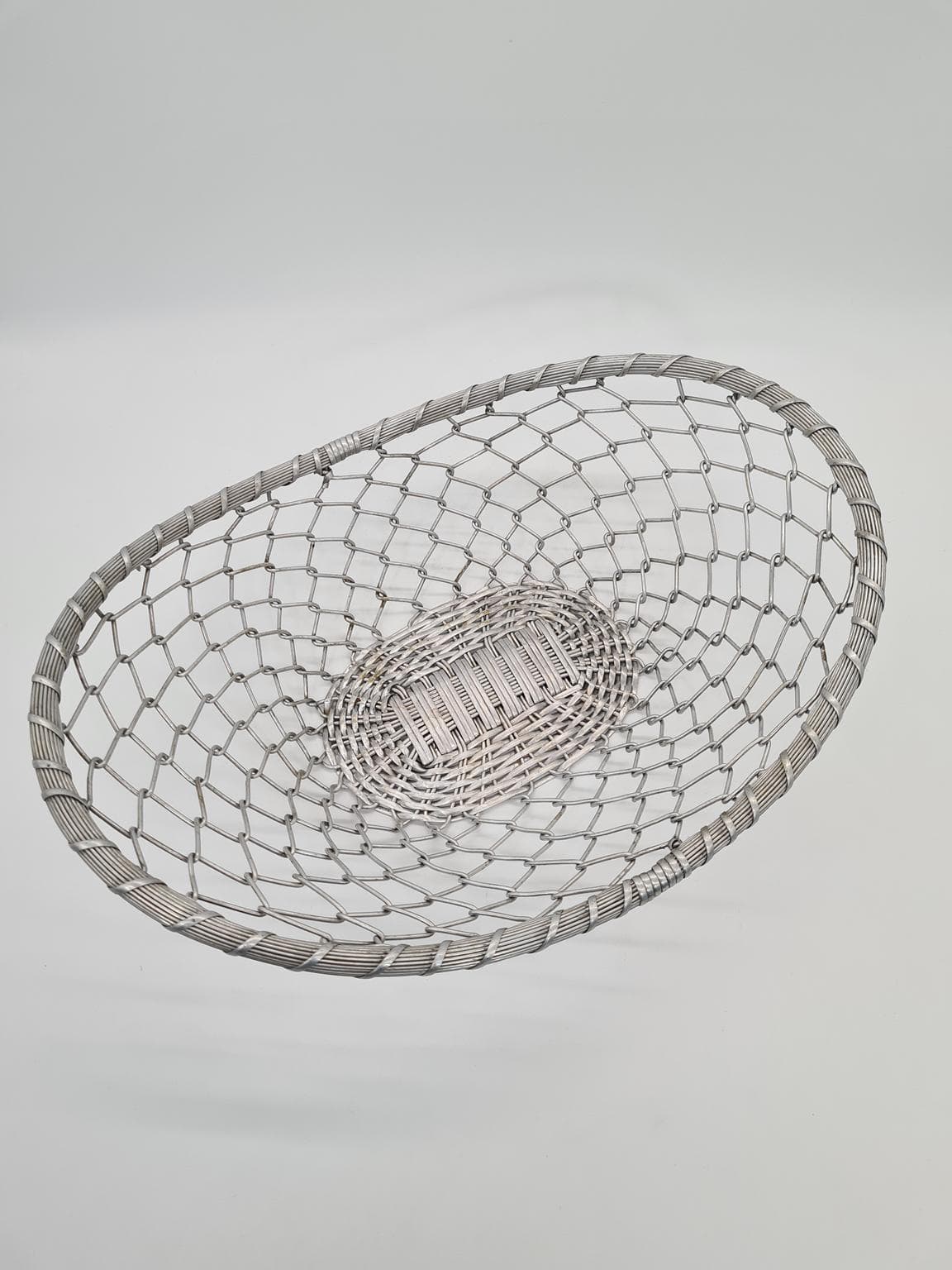 Kosz na owoce, srebrny, aluminium, Francja, lata 60. - 270617