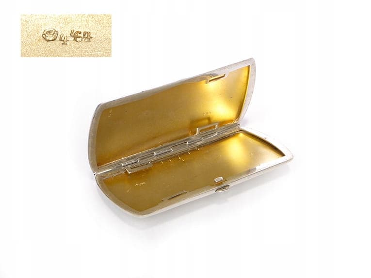 Papierośnica damska, emalia biała, srebro, Austria, XIX w. - 272873