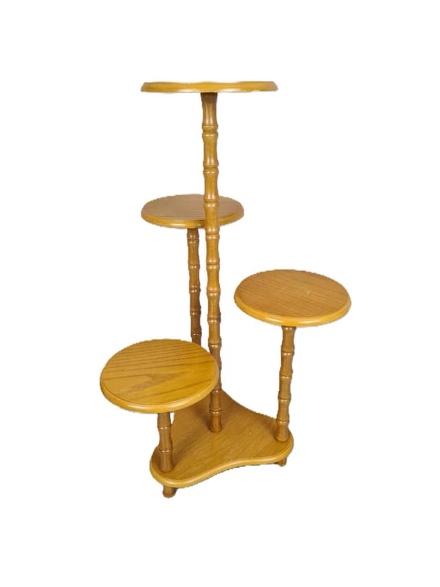 Plant Stand, brown wood, Europe, 1970s - DIMENSION