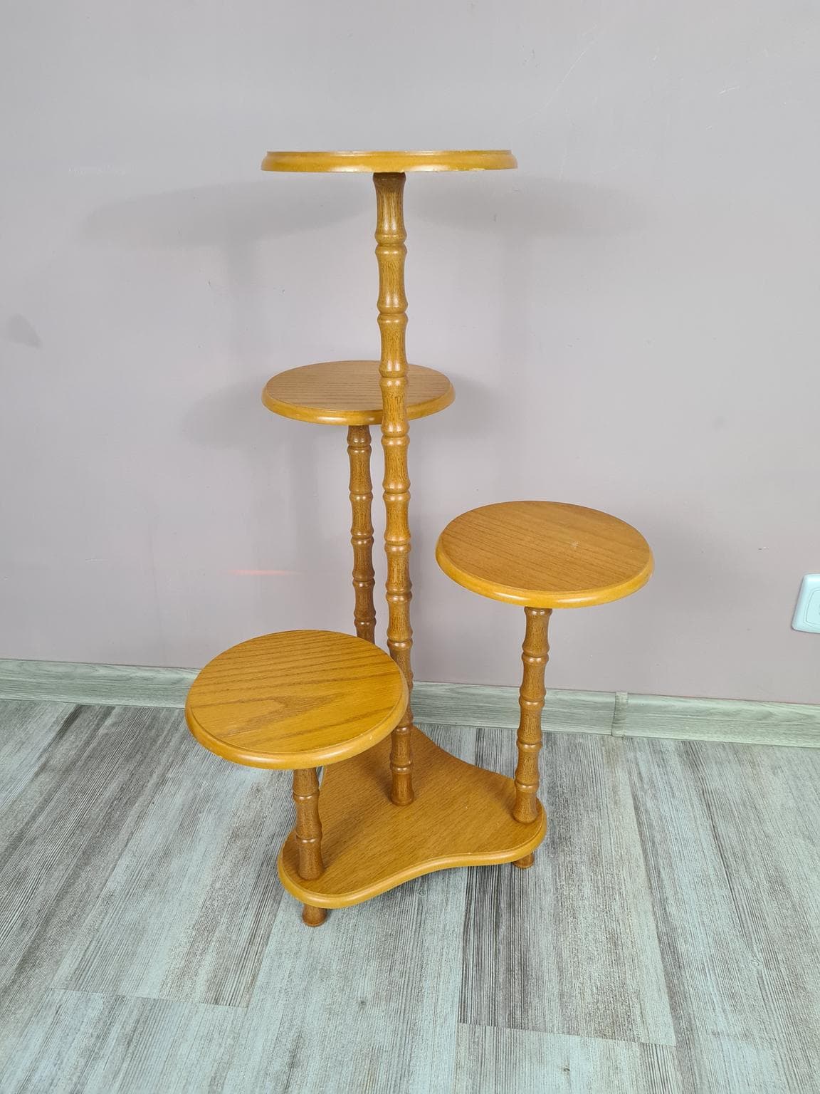 Plant Stand, brown wood, Europe, 1970s - 273636