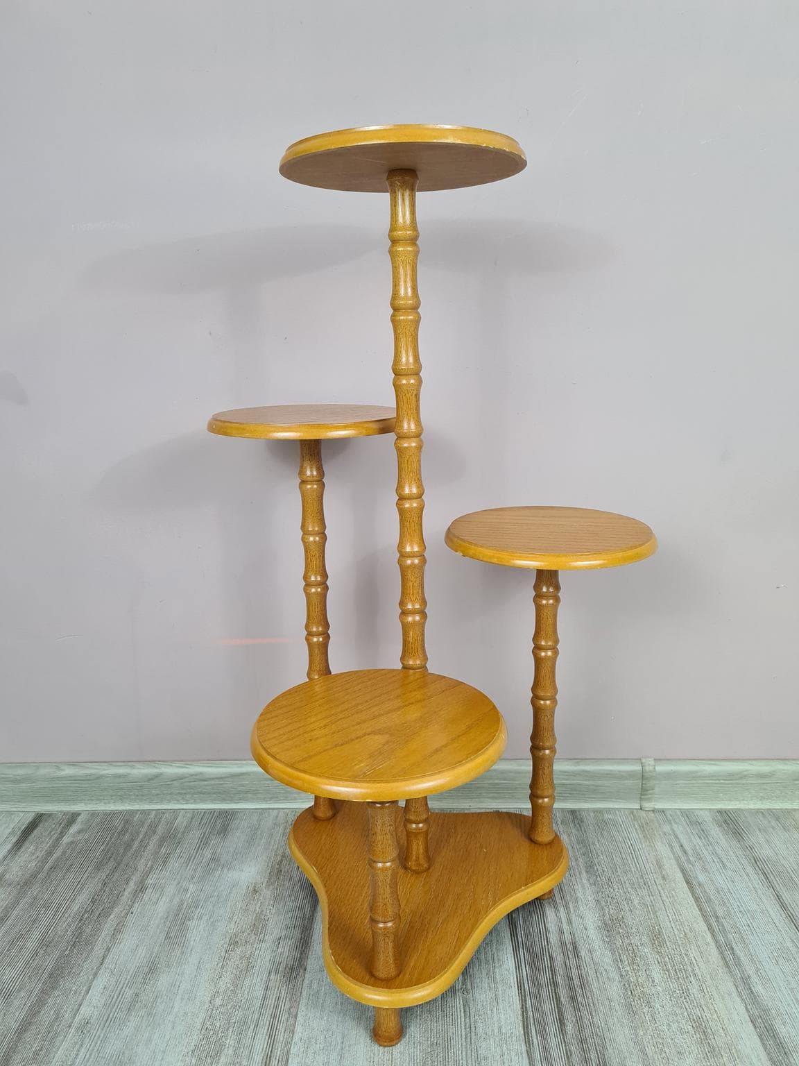 Plant Stand, brown wood, Europe, 1970s - 273638