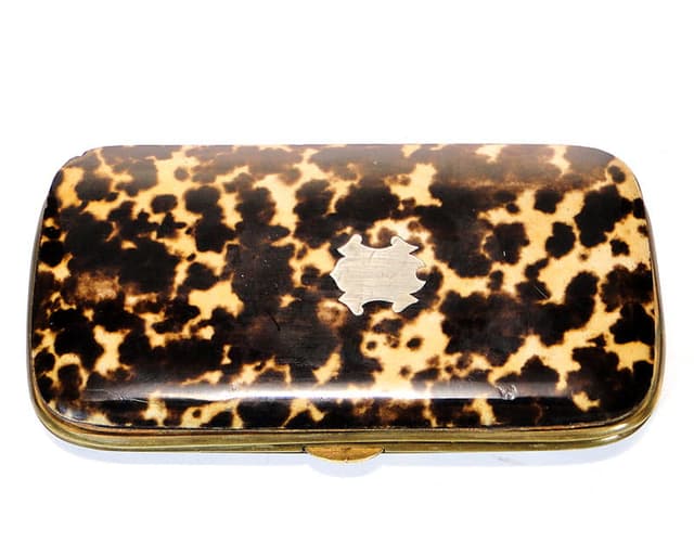 Etui na cygaretki, brązowy, Austria, XIX wiek - WYMIARY