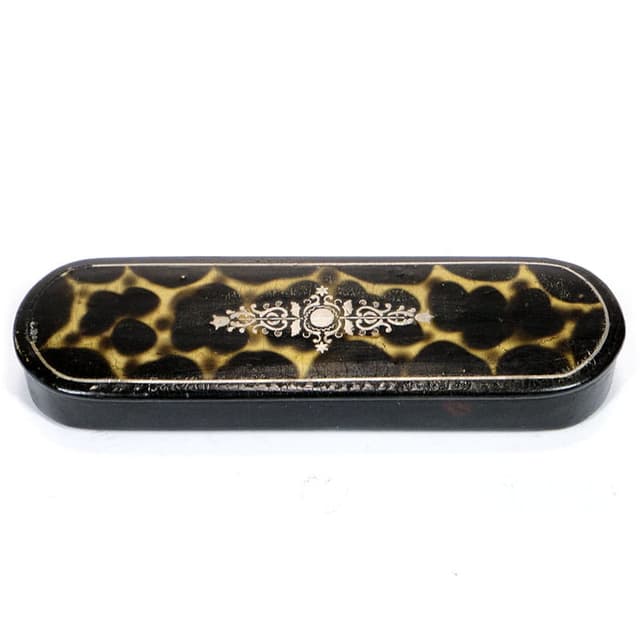 Etui dekoracyjne Biedermeier, czarne, Austria, XIX wiek - WYMIARY