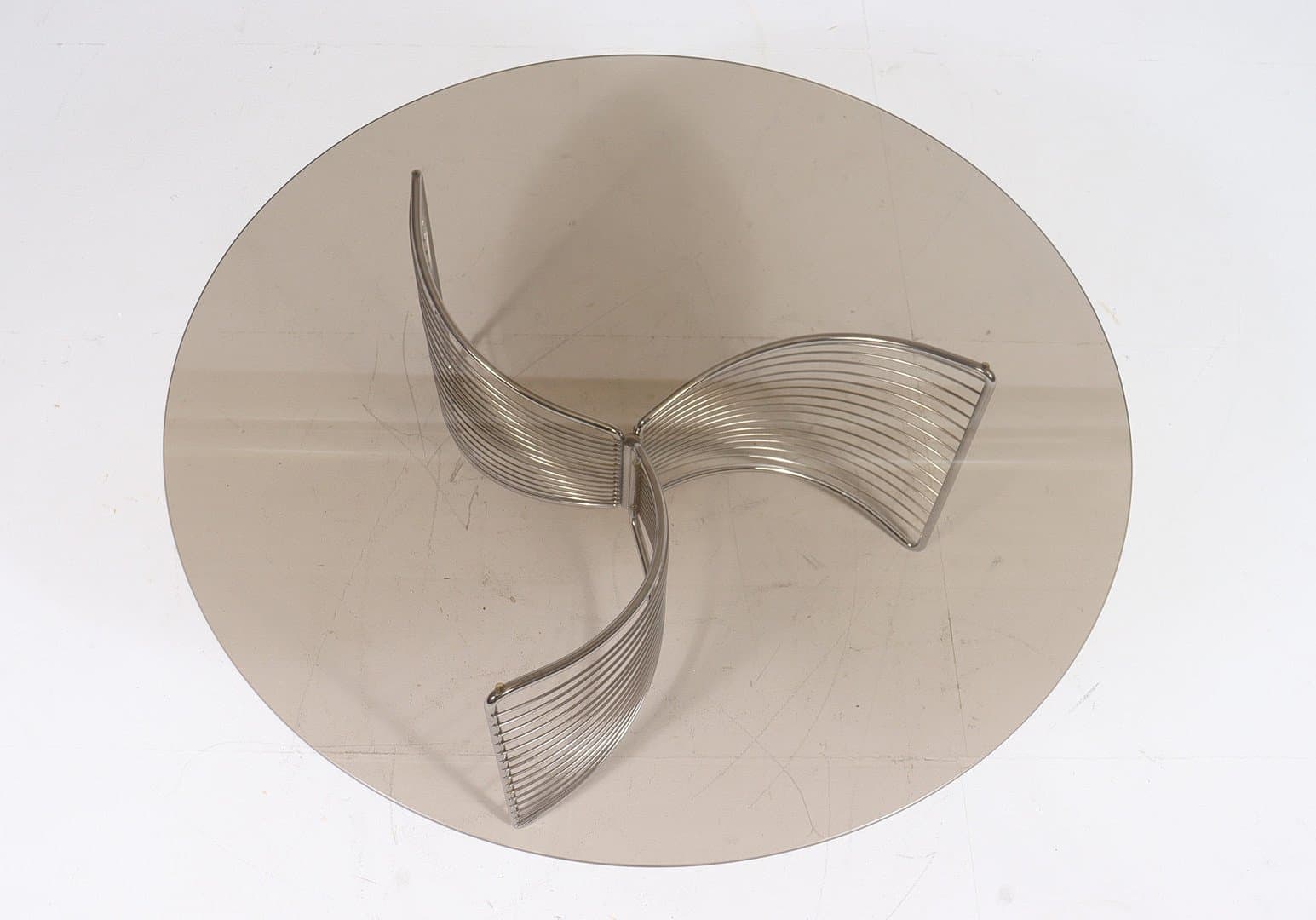 Stolik kawowy Space Age, szkło przydymione, chrom, Niemcy, lata 70. - 276445