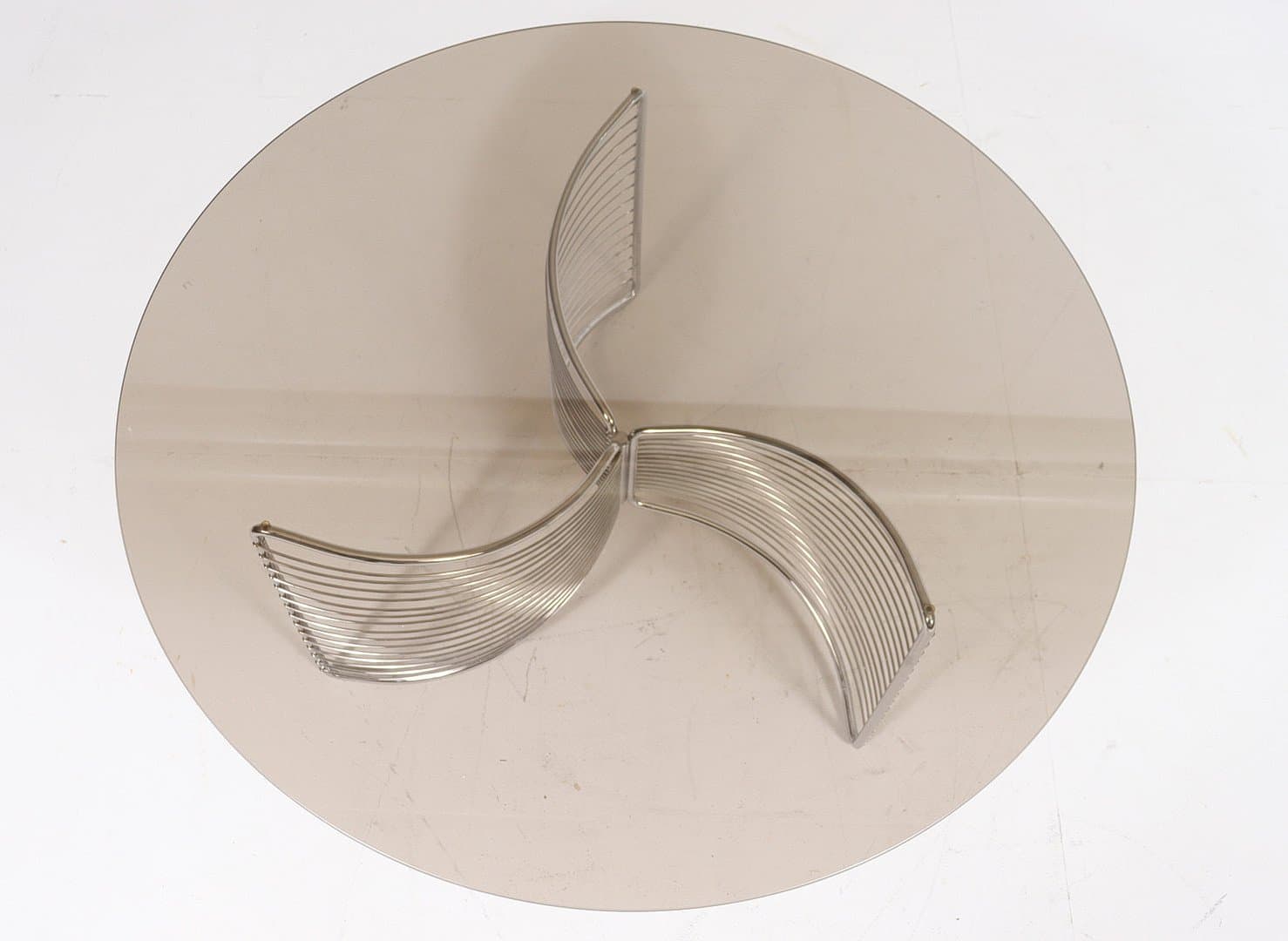 Stolik kawowy Space Age, szkło przydymione, chrom, Niemcy, lata 70. - 276444