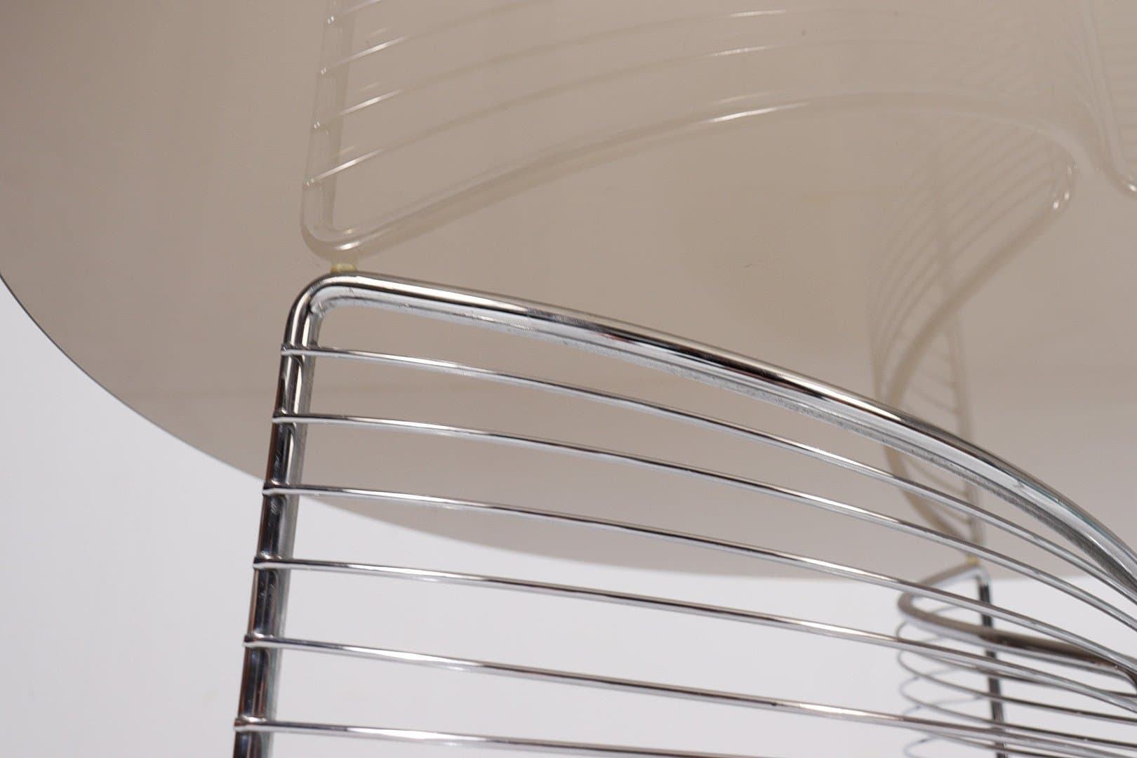 Stolik kawowy Space Age, szkło przydymione, chrom, Niemcy, lata 70. - 276443