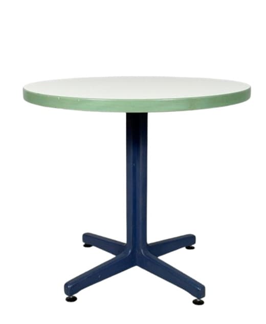 Stół jadalniany Rey, biały, buk niebieski, proj. B. Rey, Kusch & Co, Niemcy, lata 70.