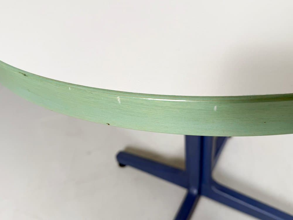 Stół jadalniany Rey, biały, buk niebieski, proj. B. Rey, Kusch & Co, Niemcy, lata 70. - 276408