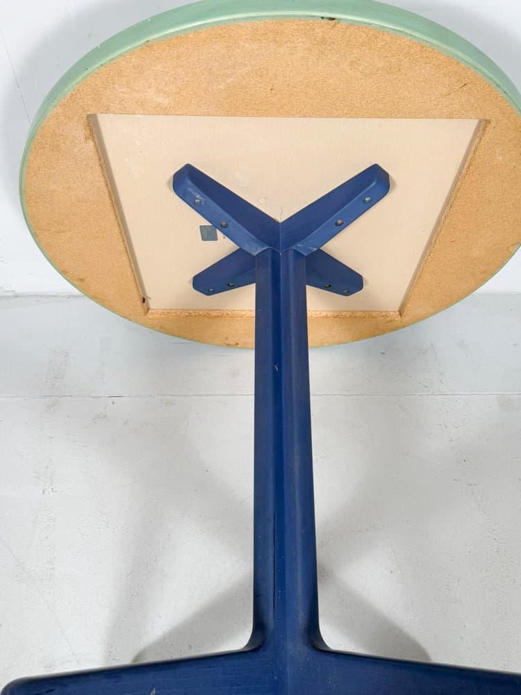 Stół jadalniany Rey, biały, buk niebieski, proj. B. Rey, Kusch & Co, Niemcy, lata 70. - 276407