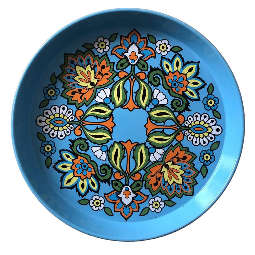 Multicolor Metal Decorative Tray, United Kingdom, 1970s