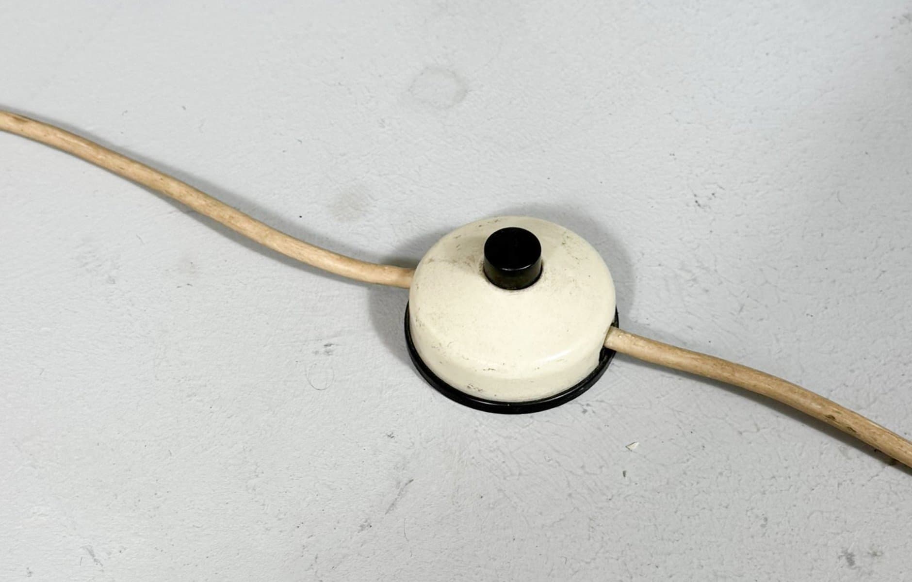 Lampa podłogowa, beżowy, sizal teak, Szwajcaria, lata 60. - 276386