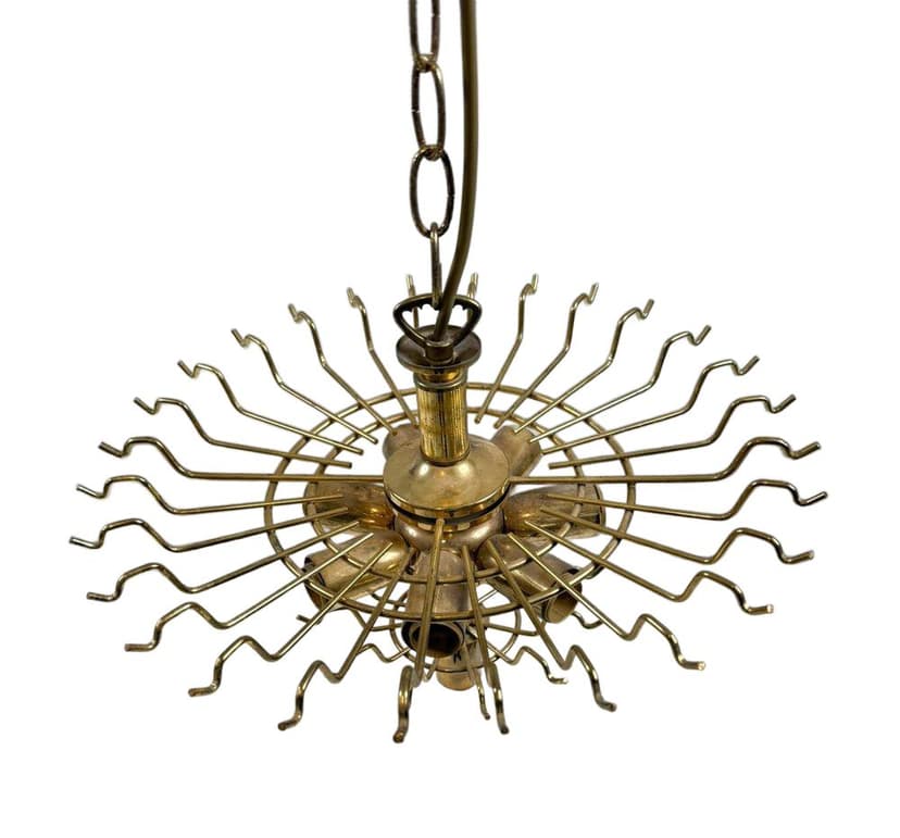 Chandelier, gold brass, by G. Sciolari, Italy, 1970s.