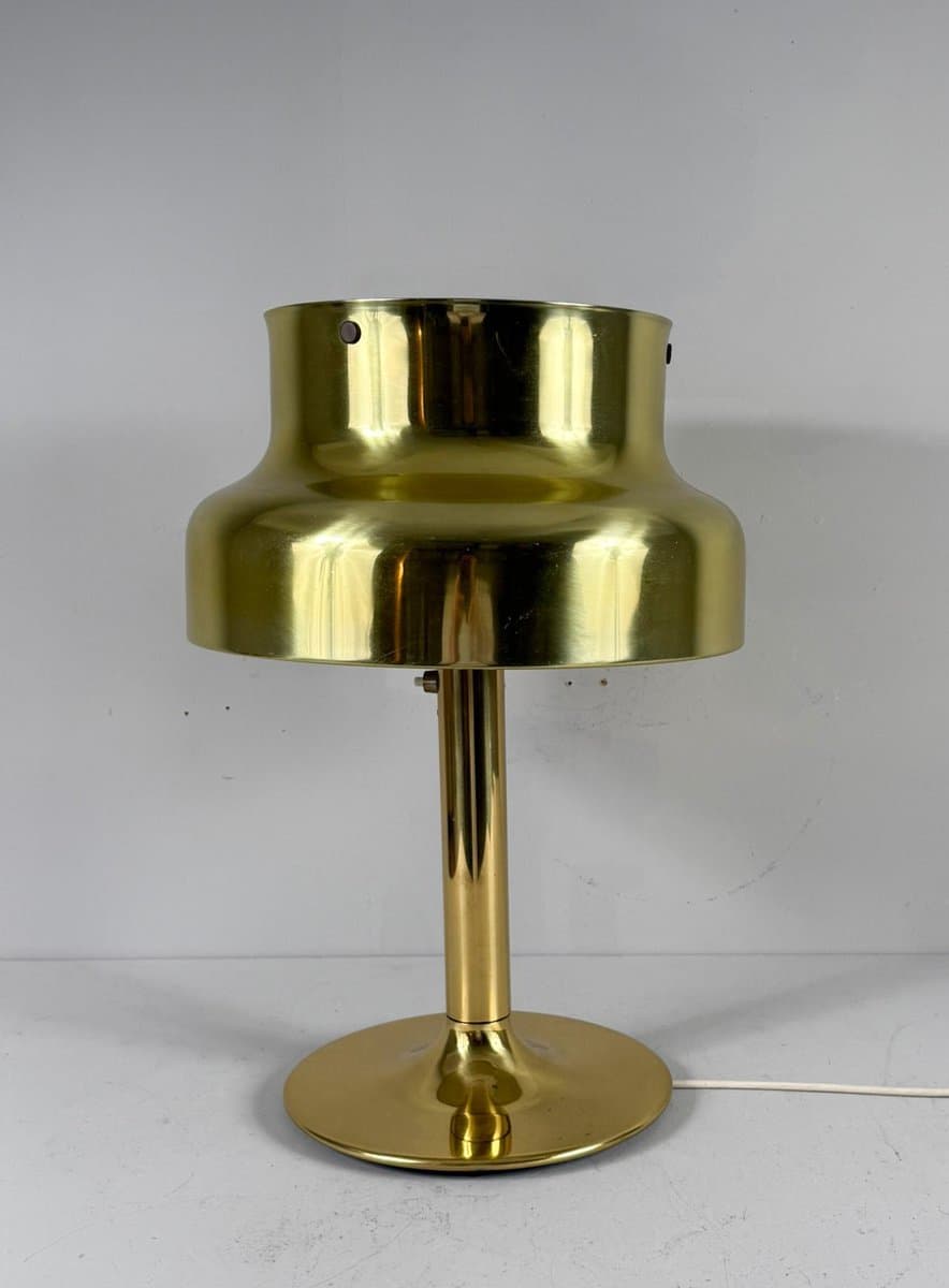Lampa stołowa Bumling, mosiądz złoty, proj. A. Pehrson, Atelje Lyktan, Szwecja, lata 70. - 276300