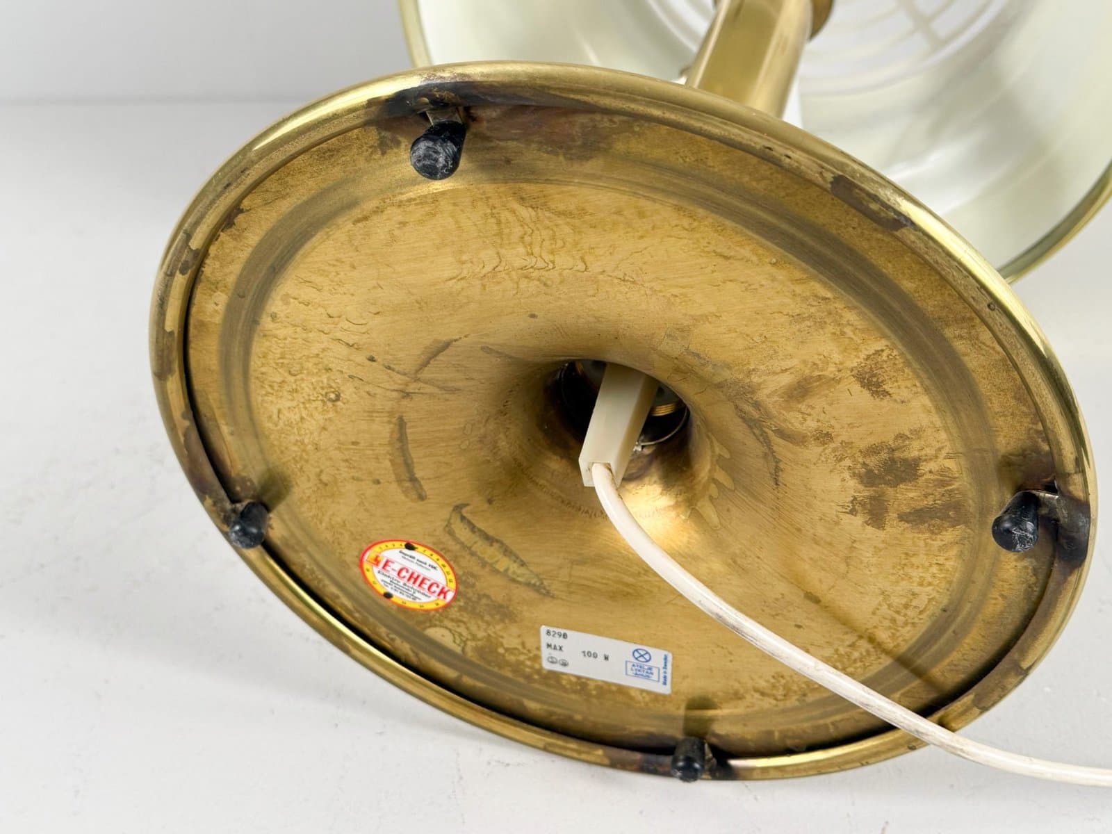 Lampa stołowa Bumling, mosiądz złoty, proj. A. Pehrson, Atelje Lyktan, Szwecja, lata 70. - 276313