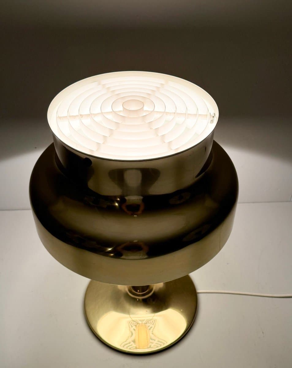 Lampa stołowa Bumling, mosiądz złoty, proj. A. Pehrson, Atelje Lyktan, Szwecja, lata 70. - 276302