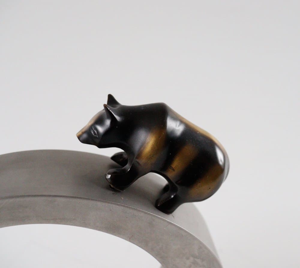 Rzeźba Bulle and Bär, brąz brązowy, proj. R. Dachlauer, Niemcy, lata 80. - 276298