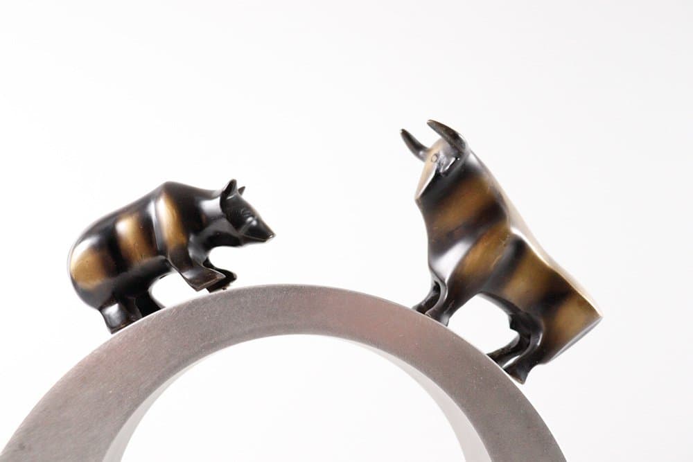 Rzeźba Bulle and Bär, brąz brązowy, proj. R. Dachlauer, Niemcy, lata 80. - 276279