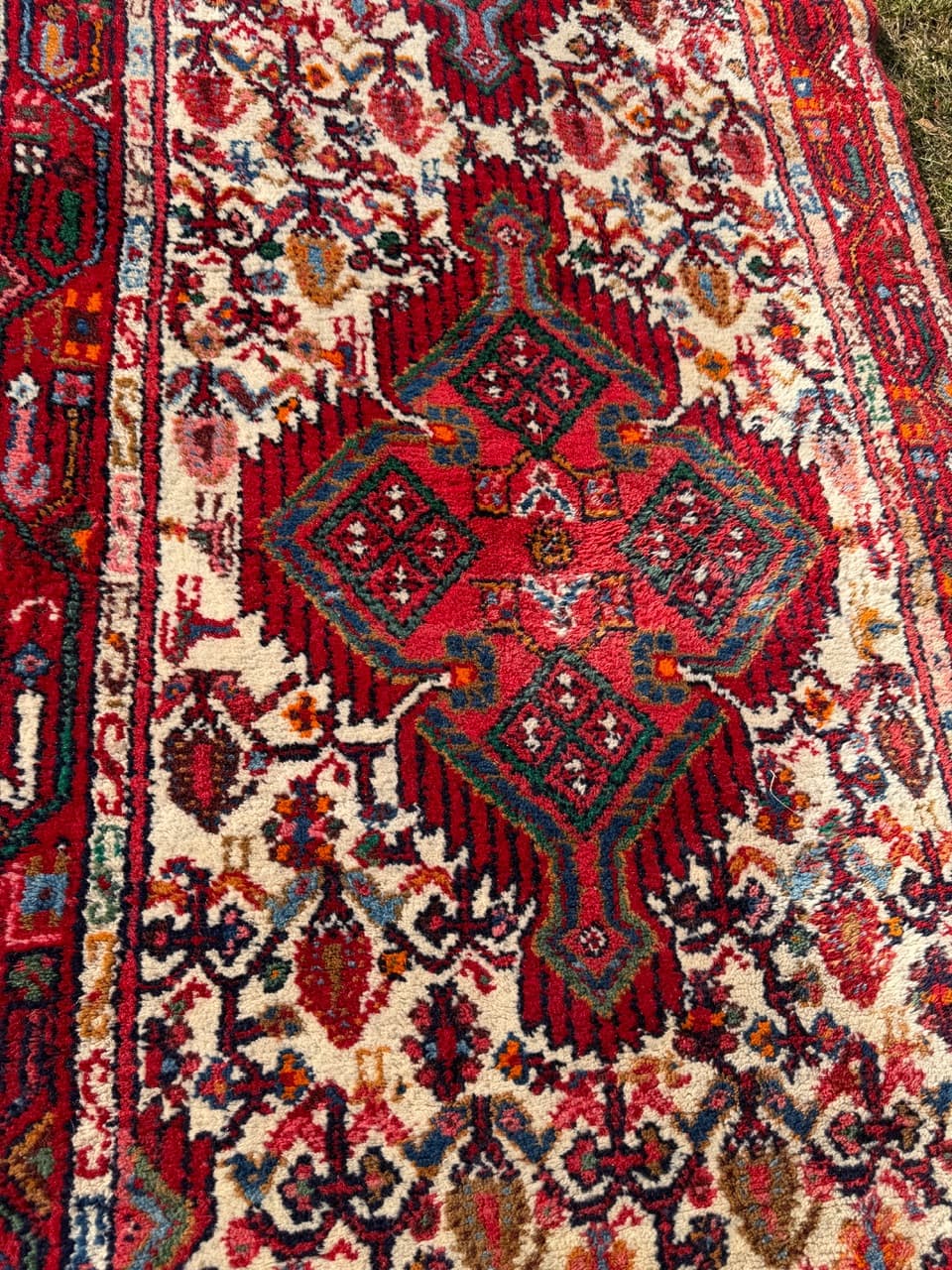 Chodnik Hamadan 310x87 cm, czerwony, wełna, Iran - 274975
