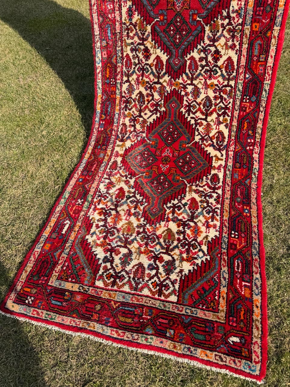 Chodnik Hamadan 310x87 cm, czerwony, wełna, Iran - 274967