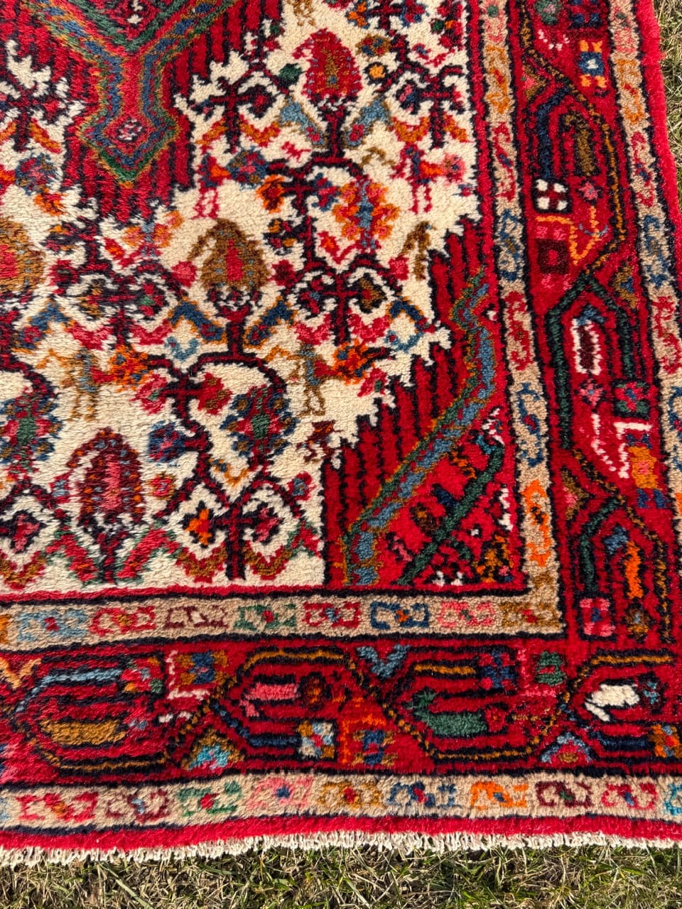 Chodnik Hamadan 310x87 cm, czerwony, wełna, Iran - 274968