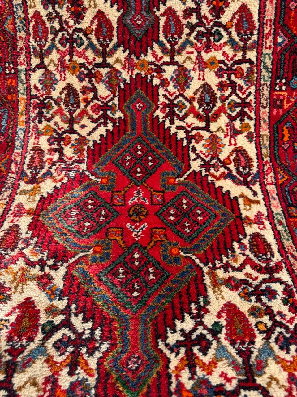Chodnik Hamadan 310x87 cm, czerwony, wełna, Iran - 274969