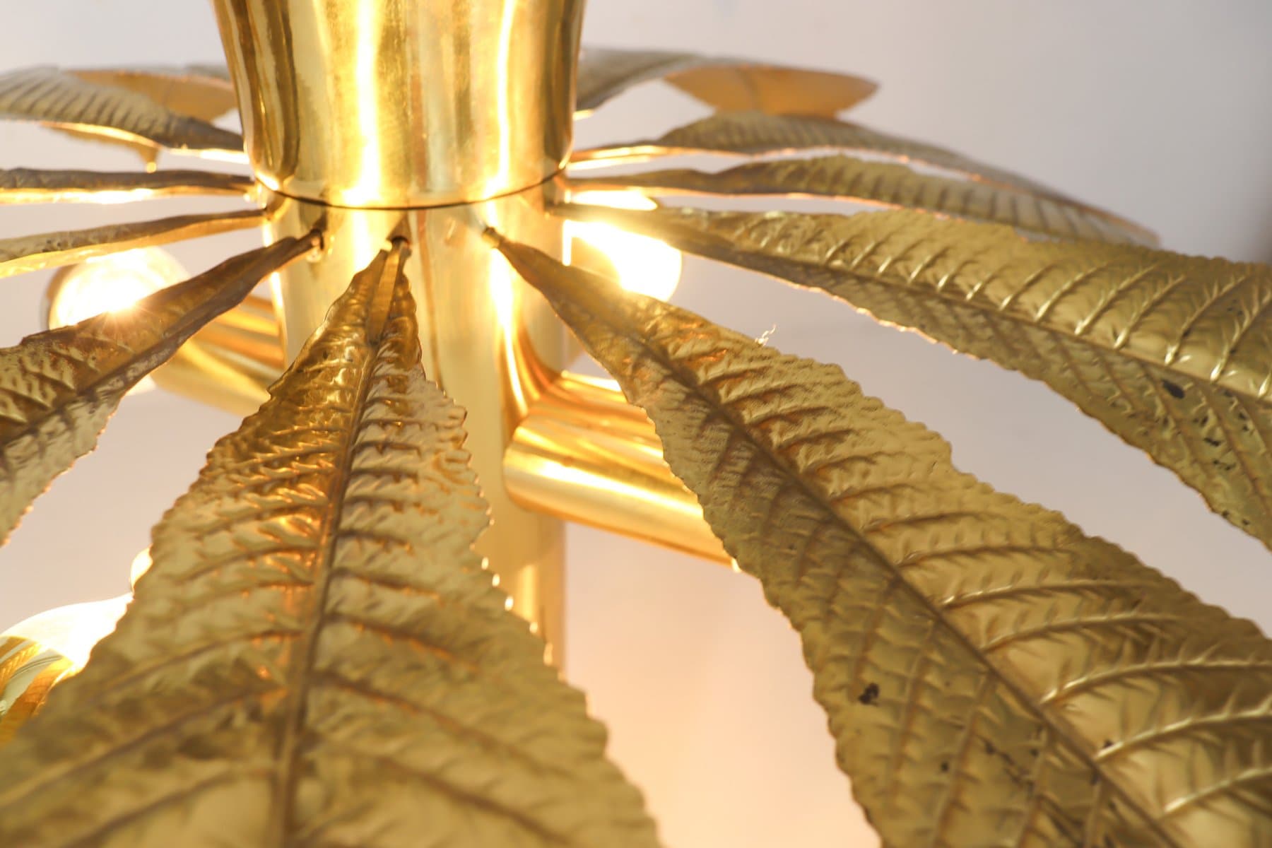 Para lamp stołowych Ippocastano, mosiądz złoty, proj. C. Giorgi, Włochy, lata 70. - 276170