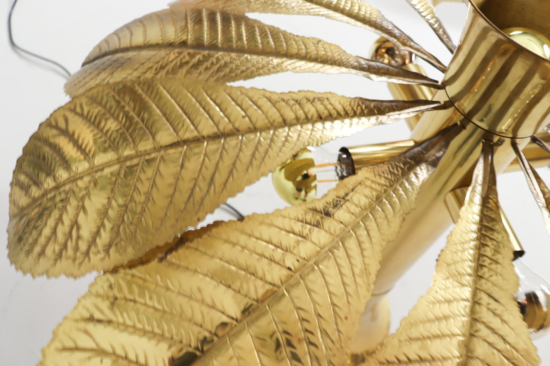 Para lamp stołowych Ippocastano, mosiądz złoty, proj. C. Giorgi, Włochy, lata 70. - 276179