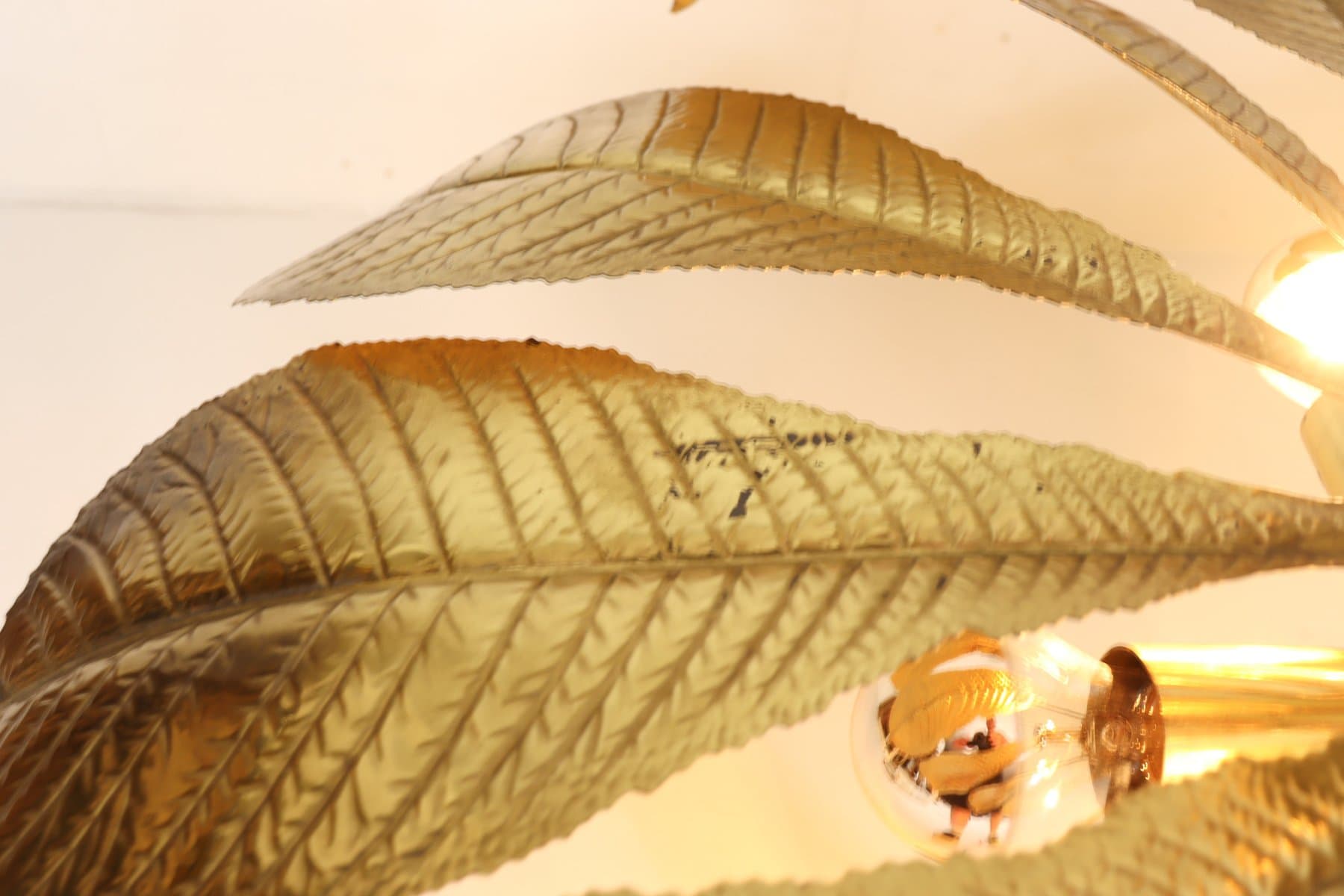 Para lamp stołowych Ippocastano, mosiądz złoty, proj. C. Giorgi, Włochy, lata 70. - 276171