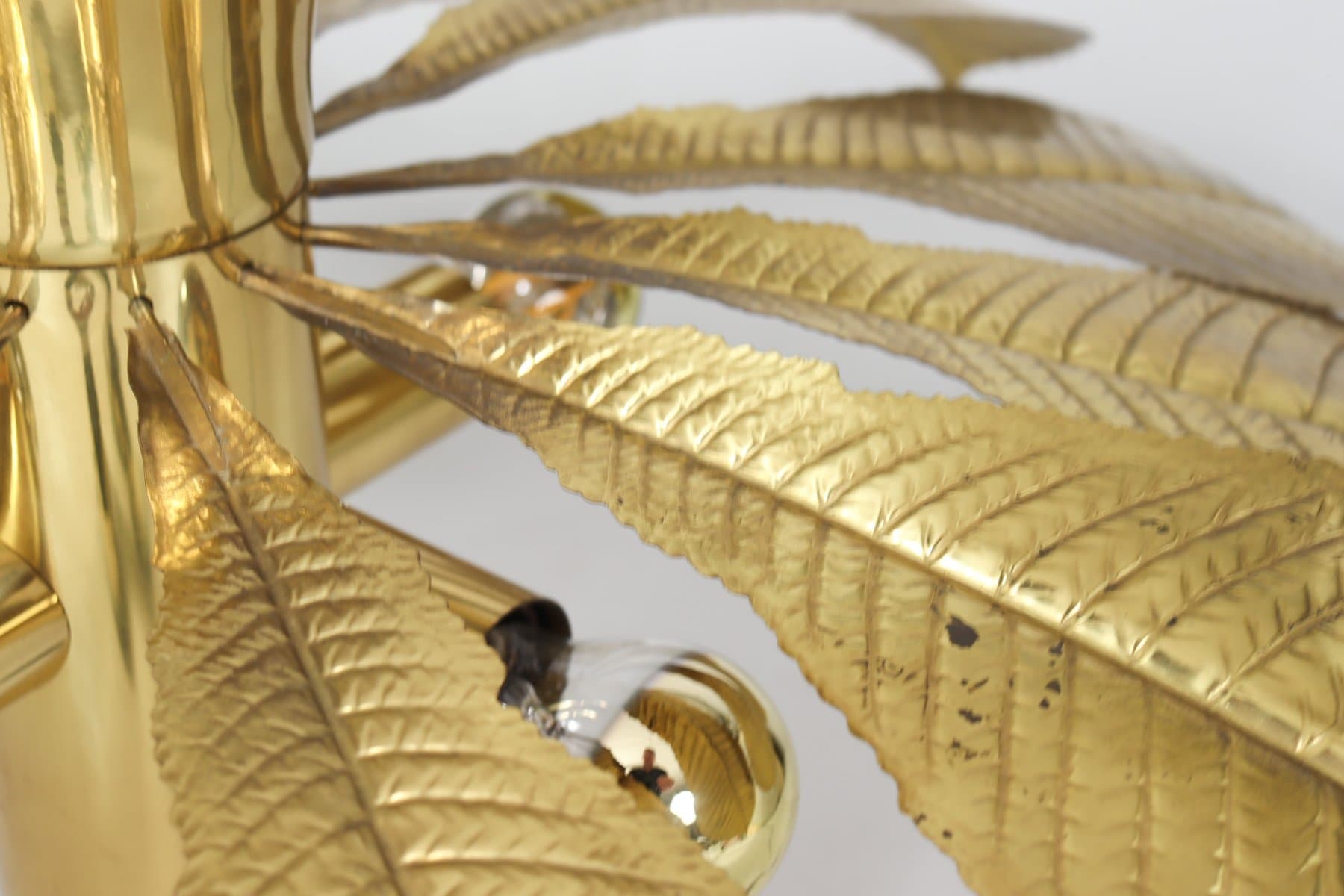 Para lamp stołowych Ippocastano, mosiądz złoty, proj. C. Giorgi, Włochy, lata 70. - 276166