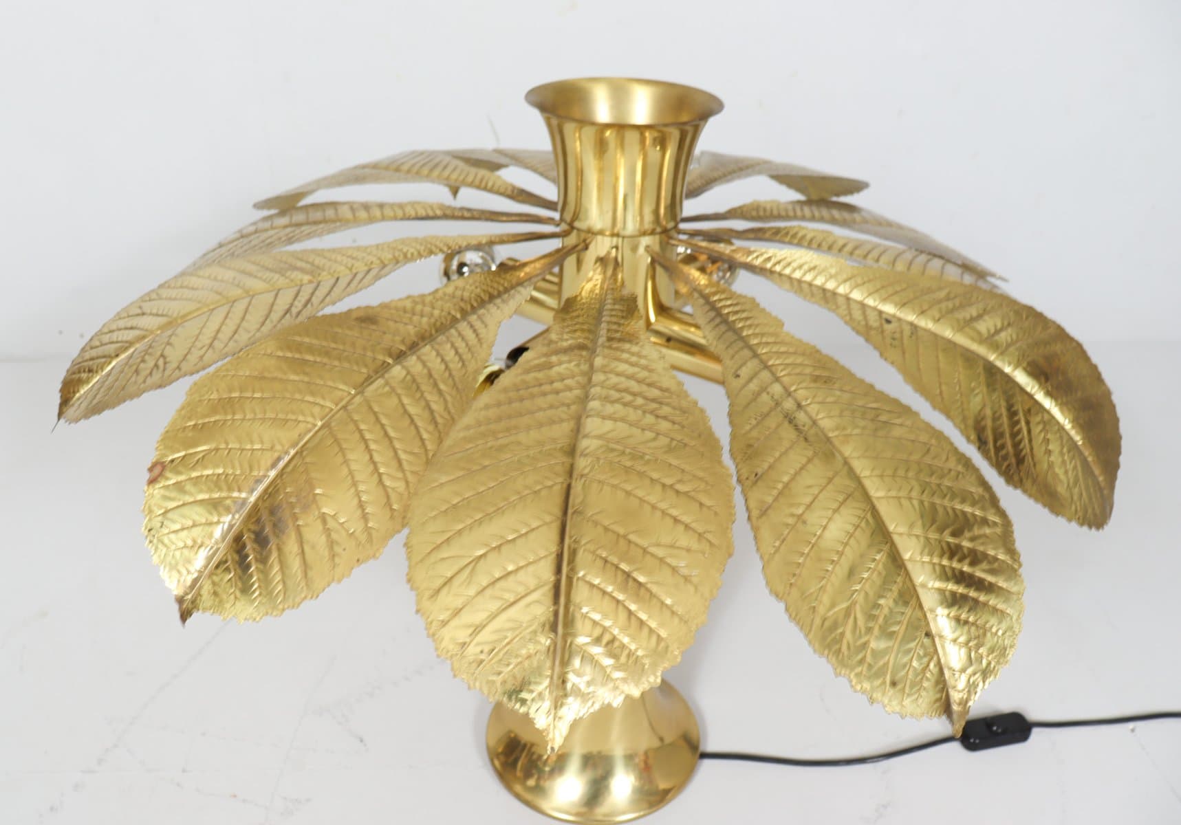 Para lamp stołowych Ippocastano, mosiądz złoty, proj. C. Giorgi, Włochy, lata 70. - 276168